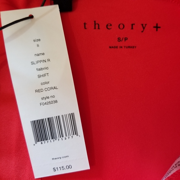 THEORY Red Coral Biker Shorts - Picture 6 of 7